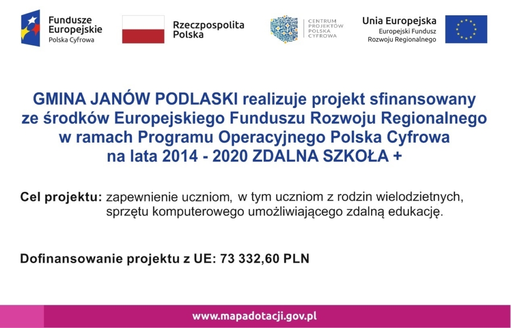 Zdalna szkoła plus plakat promujący