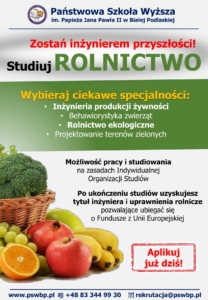 Plakat rolnictwo PSW