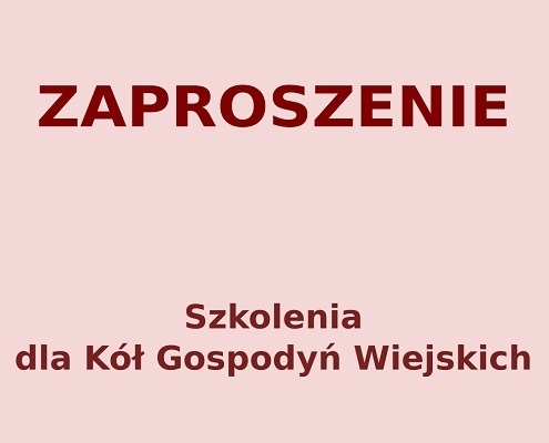 Zaproszenie szkolenia KGW