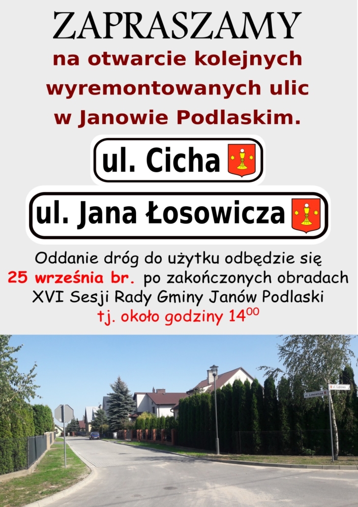 otwarcie ulic Jana Łosowicza i Cichej