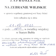 Zebranie Stary Bubel 21.10.2023