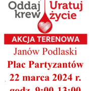 TERENOWA AKCJA POBORU KRWI W JANOWIE PODLASKIM